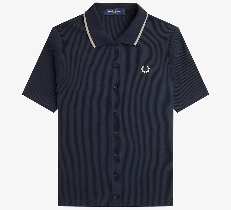 FRED PERRY ティップライン ボタンスルーリブポロシャツ （夏