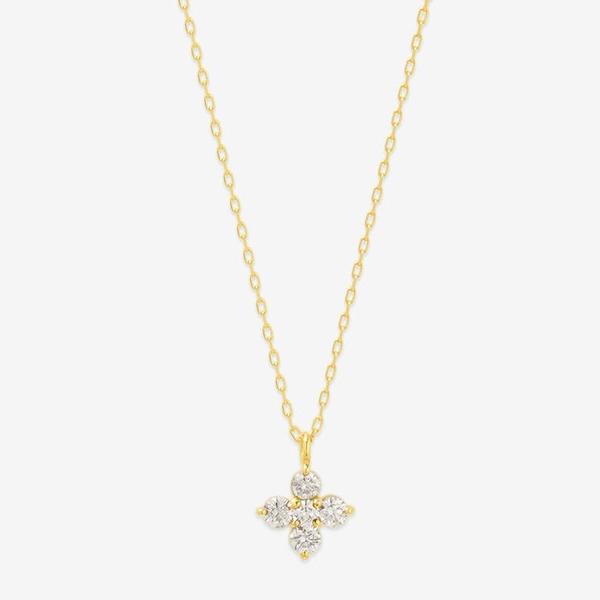 ダイヤモンド フラワー ネックレス ZEXIMO公式】 天然ダイヤモンド 0.5ct フラワーネックレス